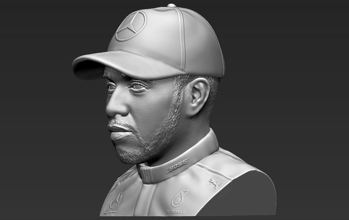 Lewis Hamilton bust ready for full color 3D printing 3D print model_28