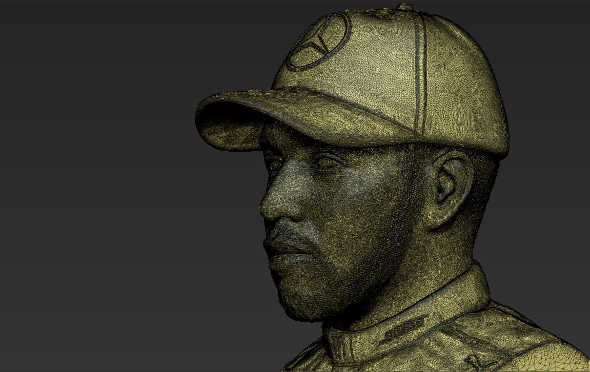 Lewis Hamilton bust ready for full color 3D printing 3D print model_59