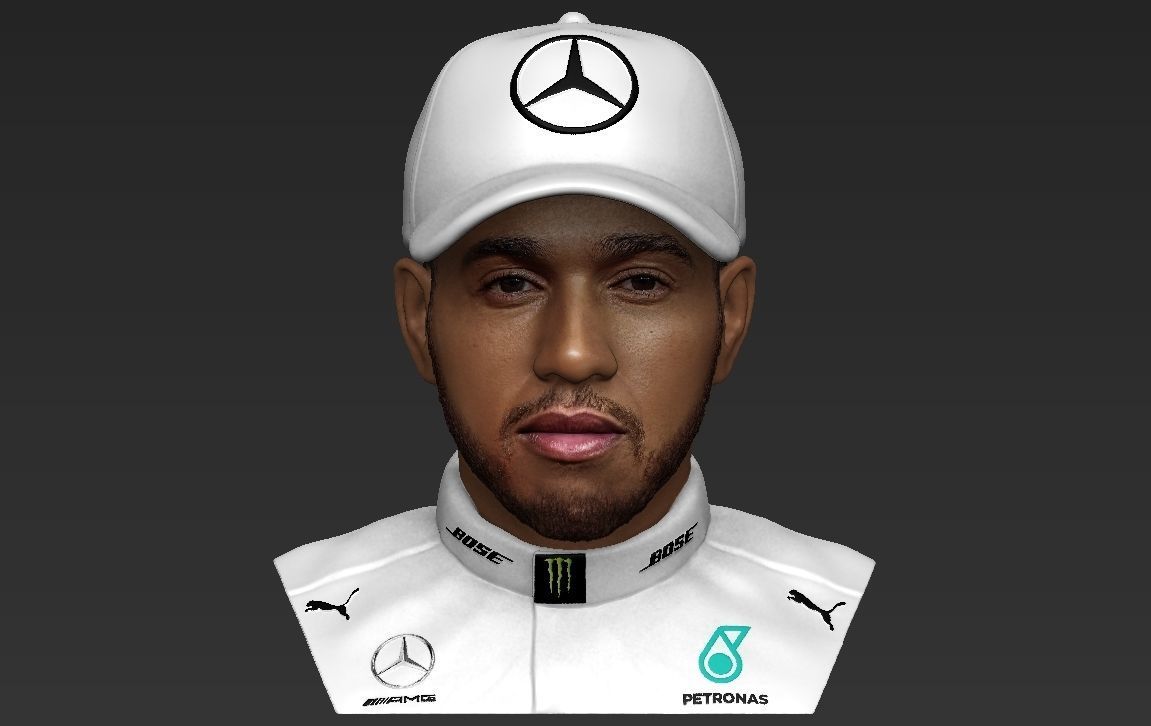 Lewis Hamilton bust ready for full color 3D printing 3D print model_18