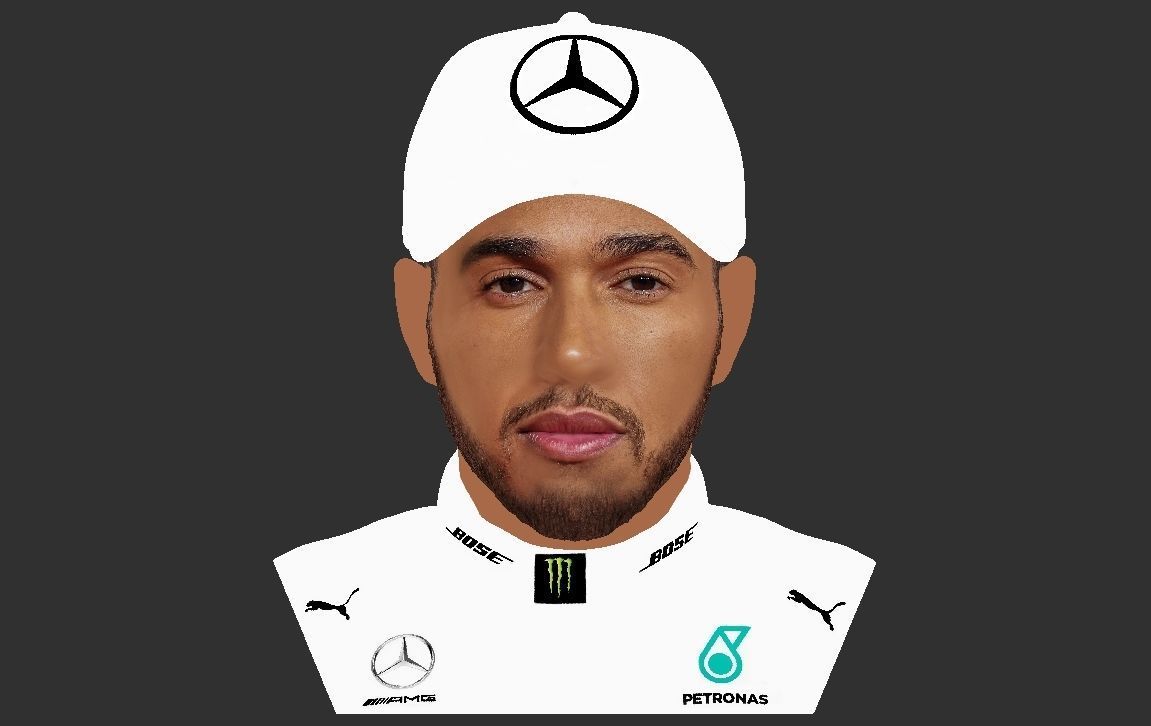Lewis Hamilton bust ready for full color 3D printing 3D print model_21