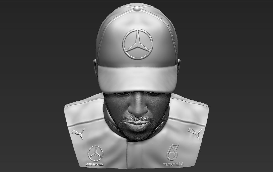 Lewis Hamilton bust ready for full color 3D printing 3D print model_45