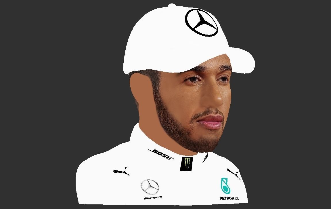 Lewis Hamilton bust ready for full color 3D printing 3D print model_22