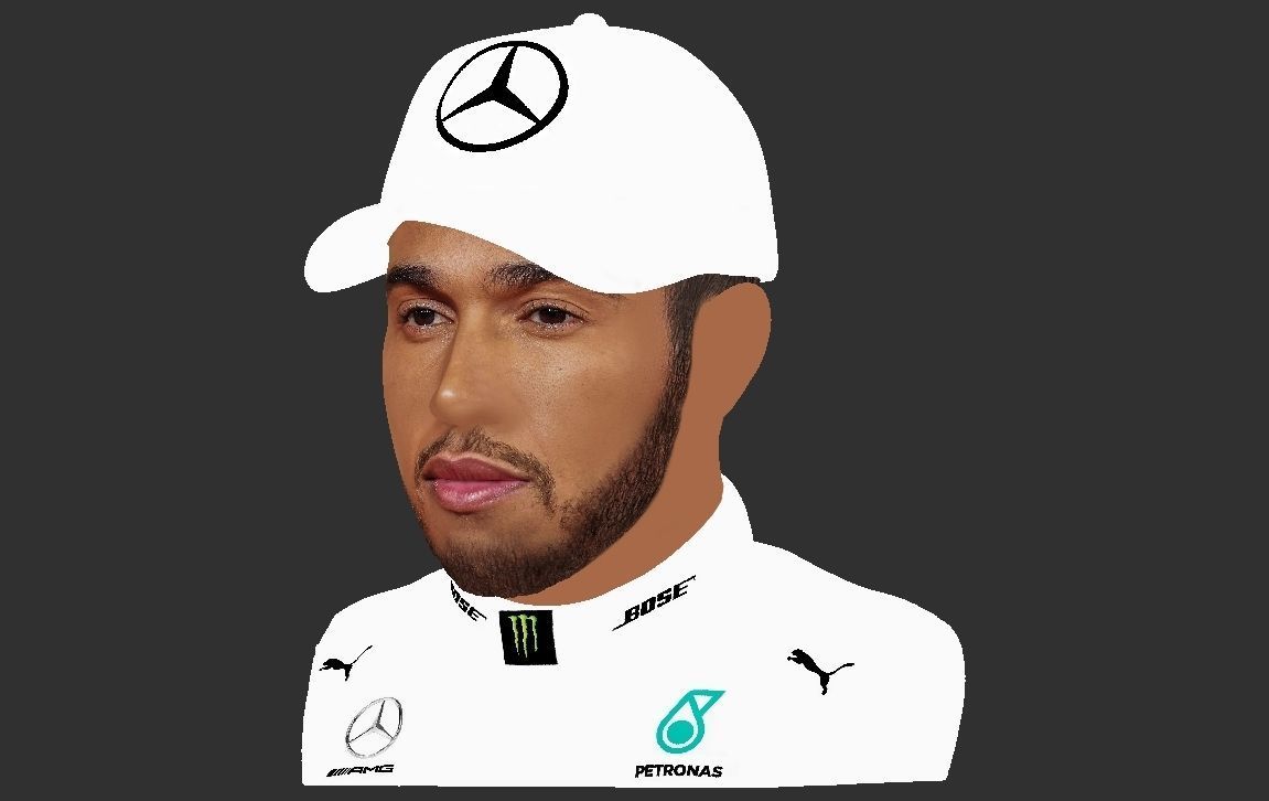 Lewis Hamilton bust ready for full color 3D printing 3D print model_23