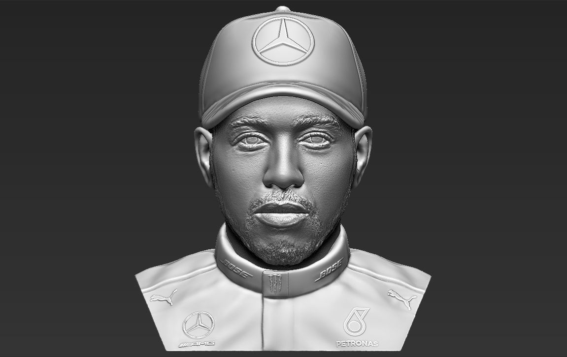 Lewis Hamilton bust ready for full color 3D printing 3D print model_25