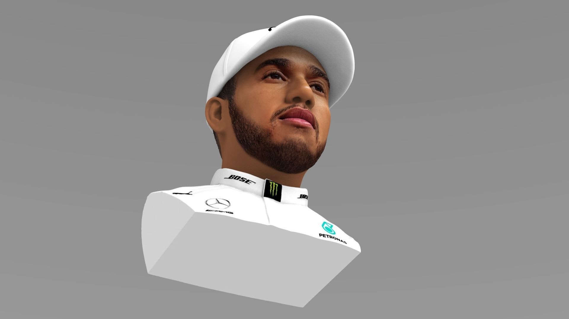 Lewis Hamilton bust ready for full color 3D printing 3D print model_17