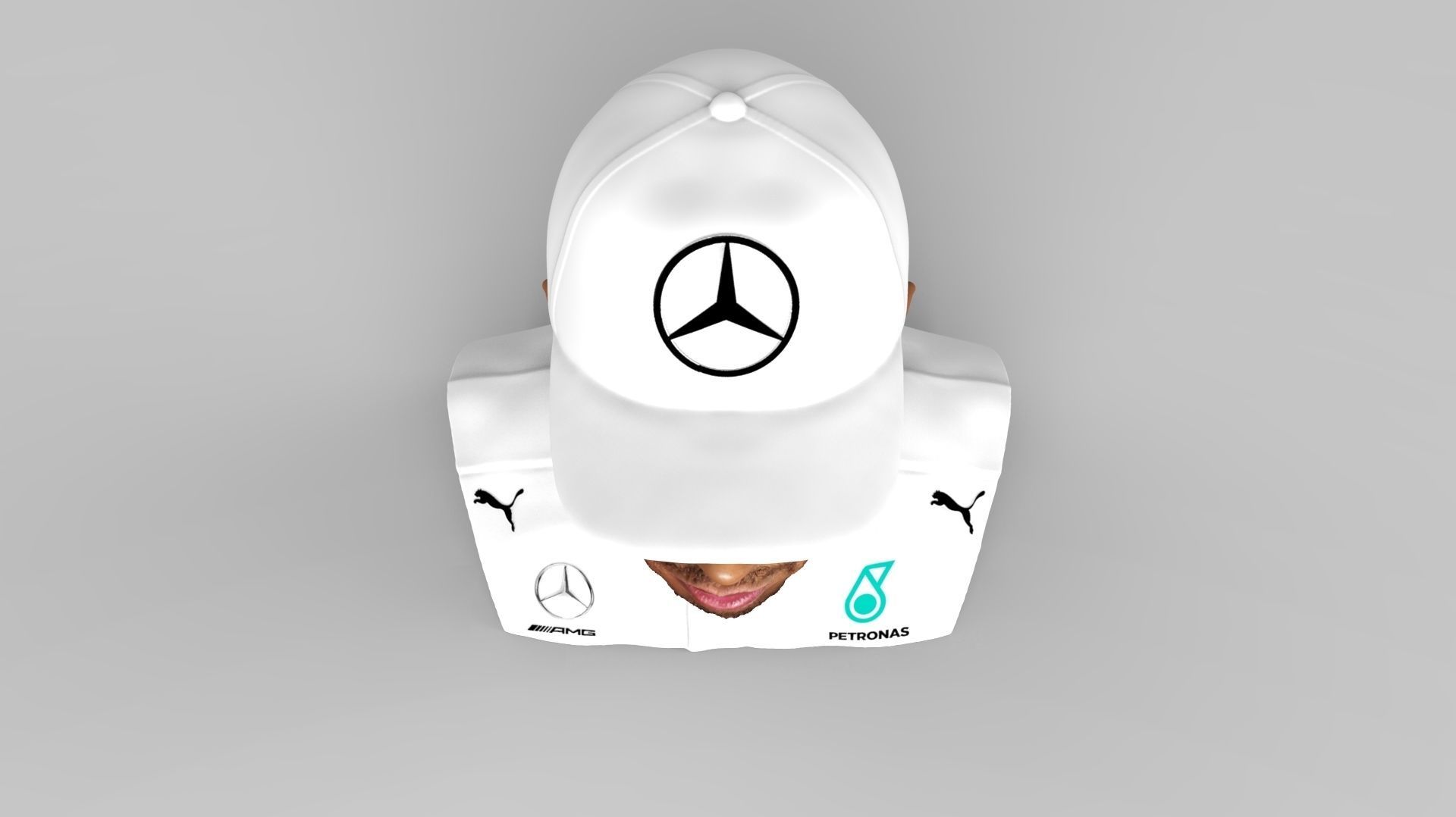 Lewis Hamilton bust ready for full color 3D printing 3D print model_12