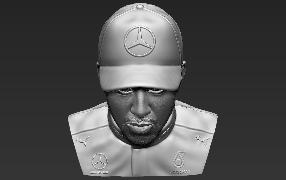 Lewis Hamilton bust ready for full color 3D printing 3D print model_43