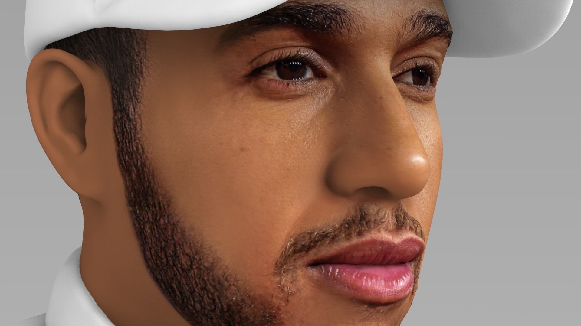 Lewis Hamilton bust ready for full color 3D printing 3D print model_14
