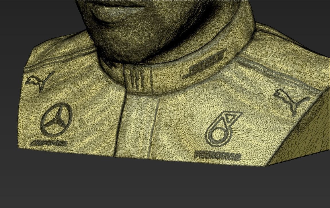 Lewis Hamilton bust ready for full color 3D printing 3D print model_60