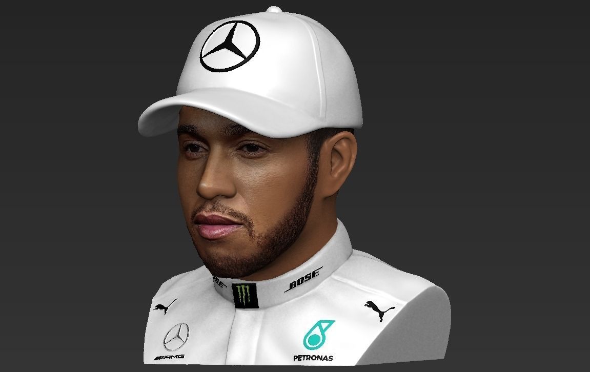 Lewis Hamilton bust ready for full color 3D printing 3D print model_19