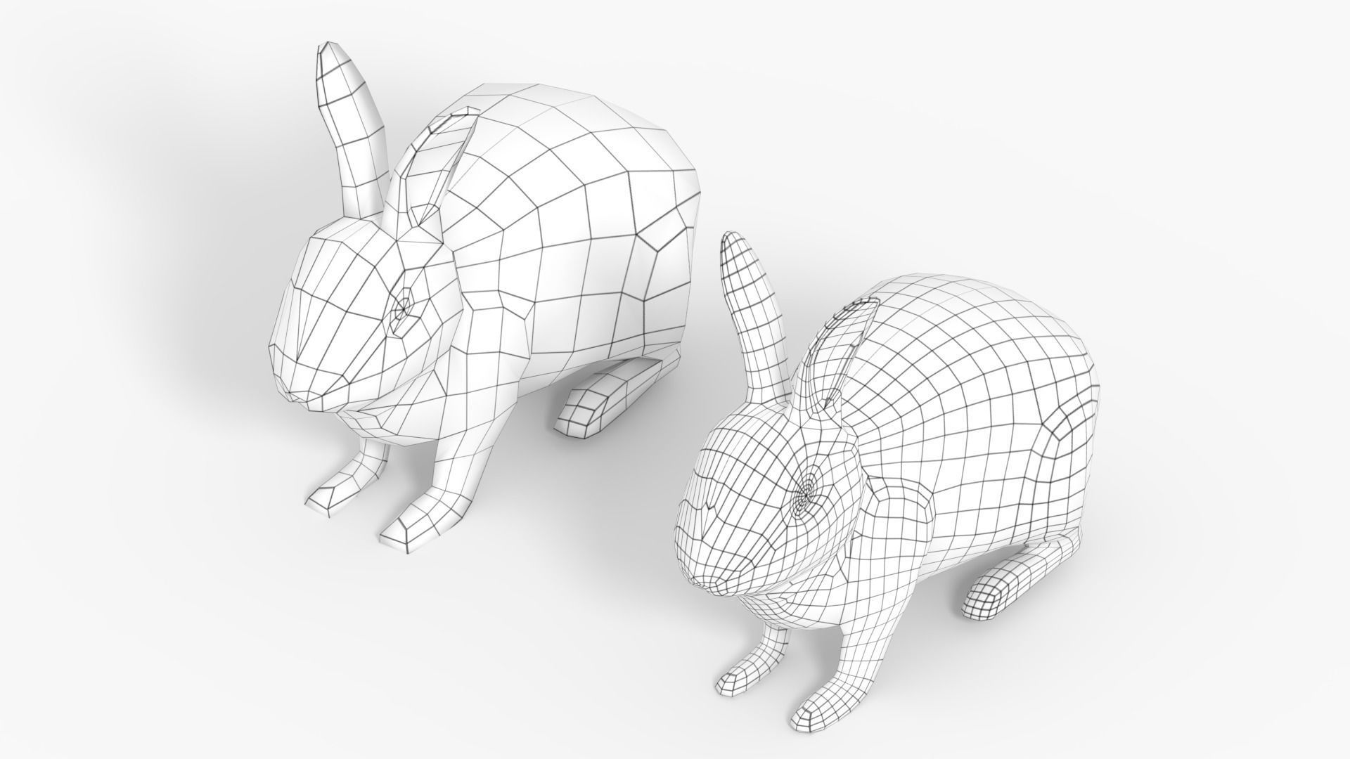 Rigged Rabbit Low-poly 3D model_3