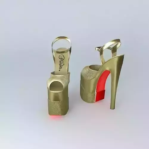 "PLEASER"... Flamingo...  Stiletto Platform Heel's Free 3D model