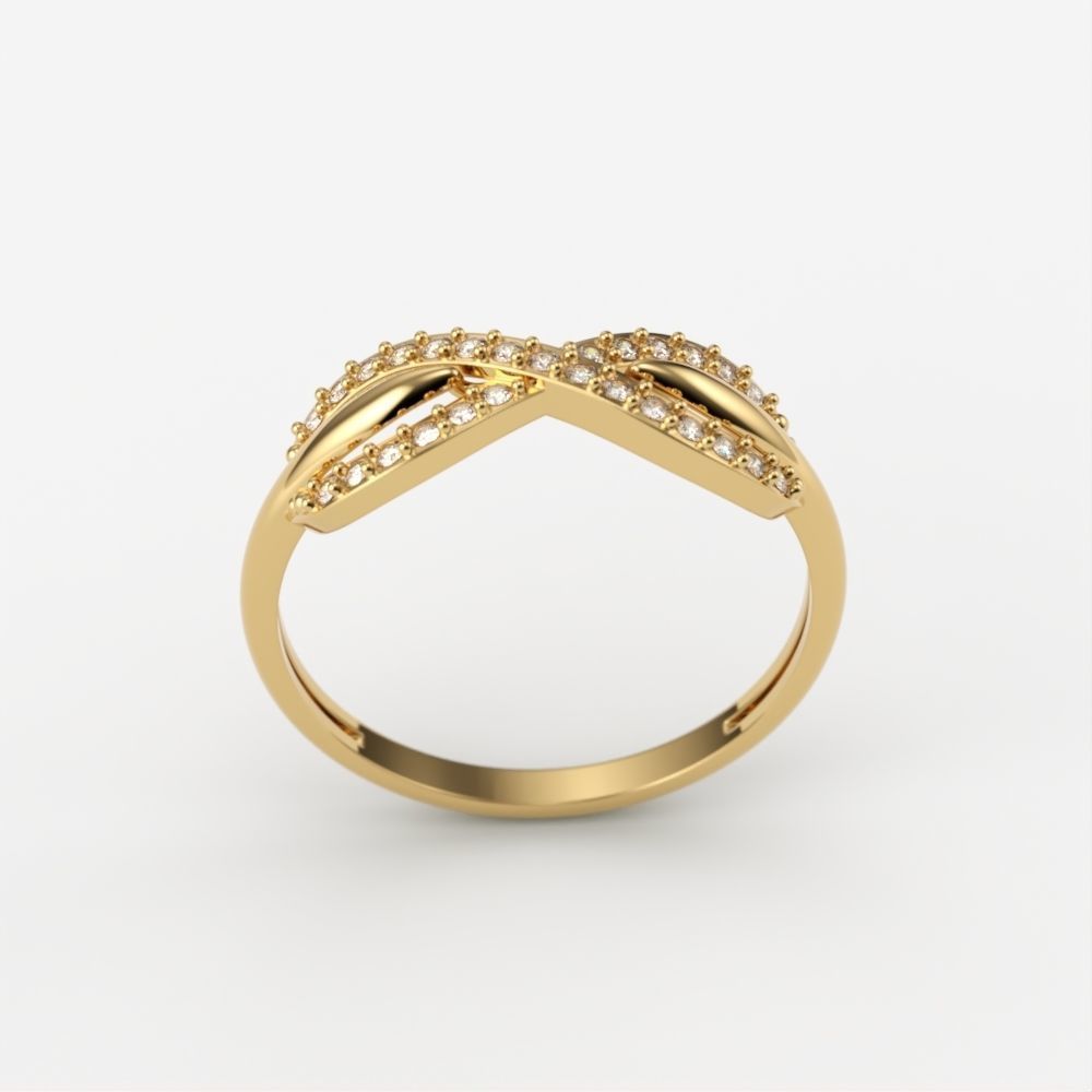 Women Diamond ring infinity 3dm stl vintage 3D print model_6