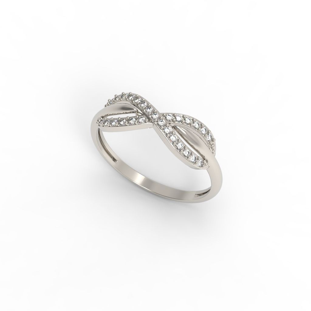 Women Diamond ring infinity 3dm stl vintage 3D print model_10