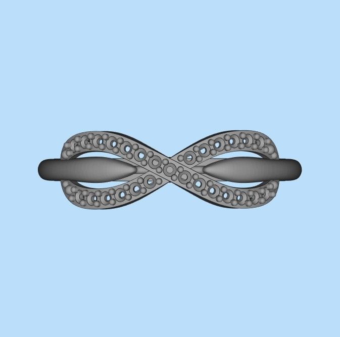 Women Diamond ring infinity 3dm stl vintage 3D print model_31