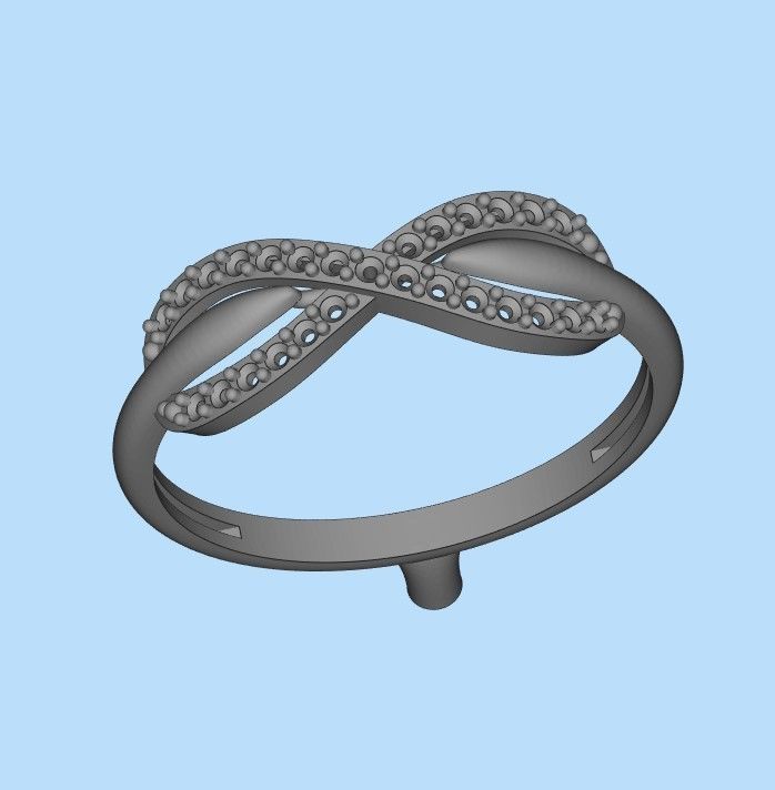 Women Diamond ring infinity 3dm stl vintage 3D print model_28