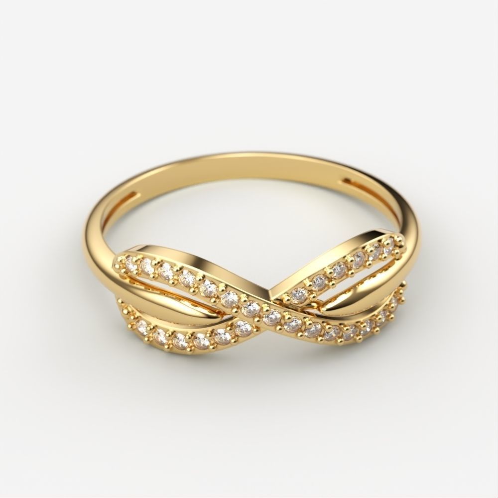 Women Diamond ring infinity 3dm stl vintage 3D print model_2