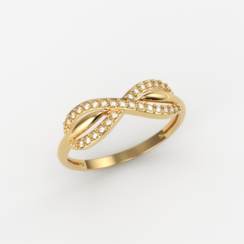 Women Diamond ring infinity 3dm stl vintage 3D print model_5