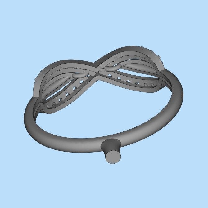 Women Diamond ring infinity 3dm stl vintage 3D print model_30