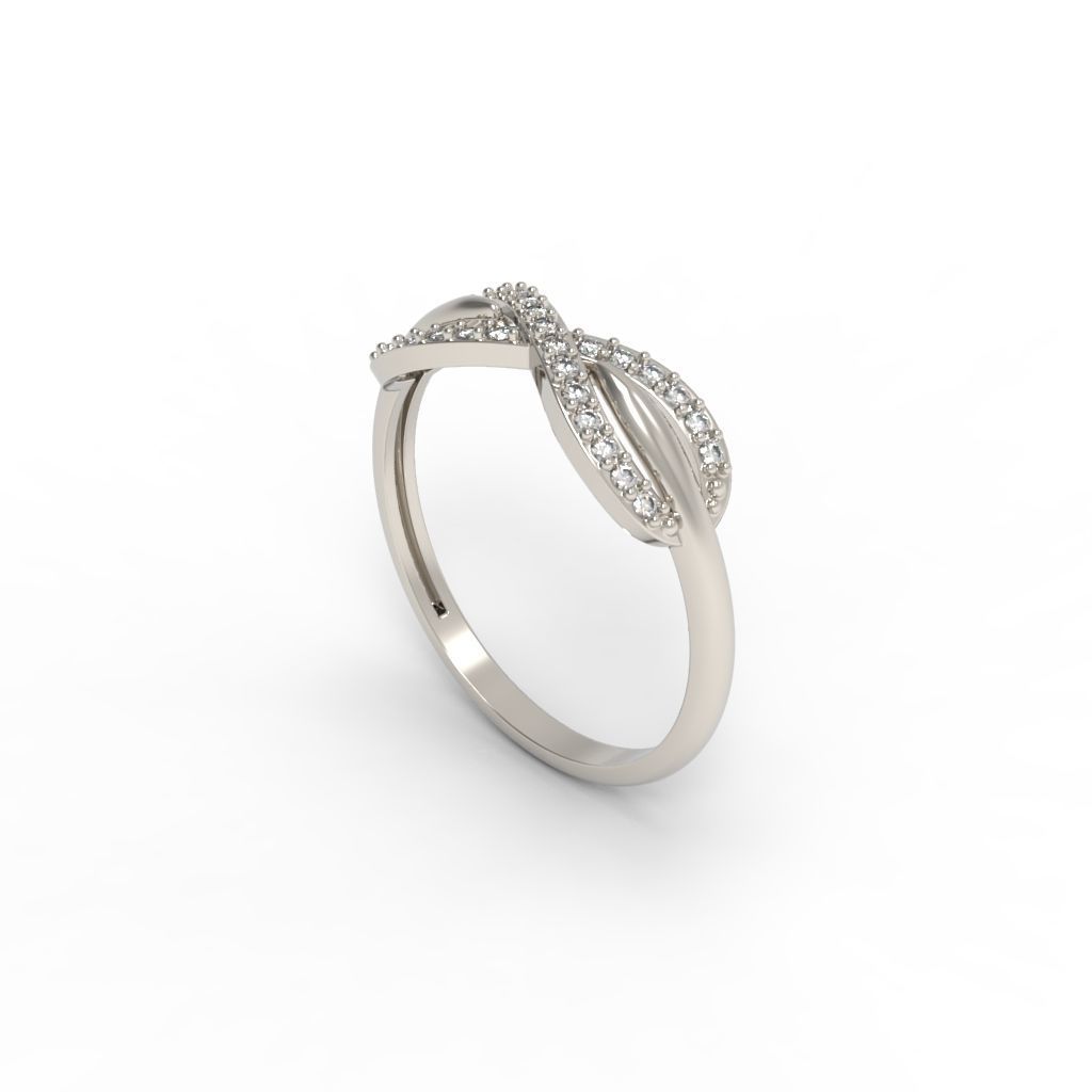 Women Diamond ring infinity 3dm stl vintage 3D print model_12