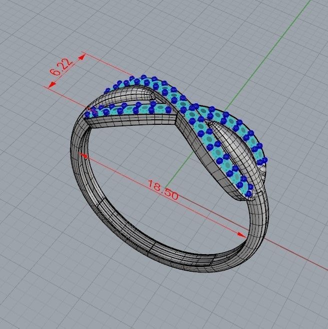 Women Diamond ring infinity 3dm stl vintage 3D print model_23