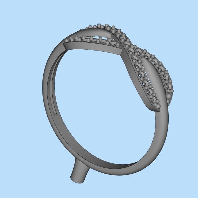 Women Diamond ring infinity 3dm stl vintage 3D print model_27