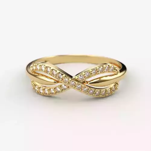 Women Diamond ring infinity 3dm stl vintage 3D print model