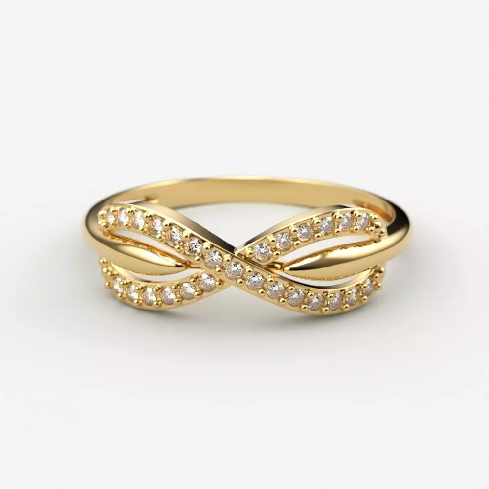 Women Diamond ring infinity 3dm stl vintage 3D print model_0