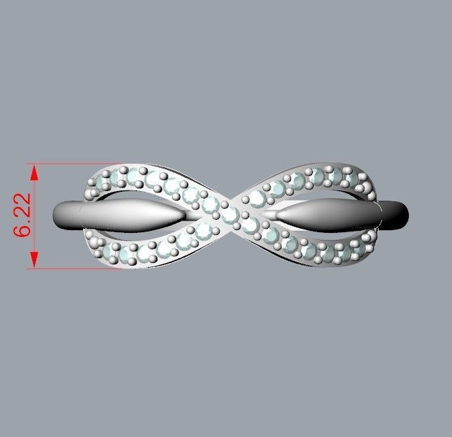 Women Diamond ring infinity 3dm stl vintage 3D print model_21