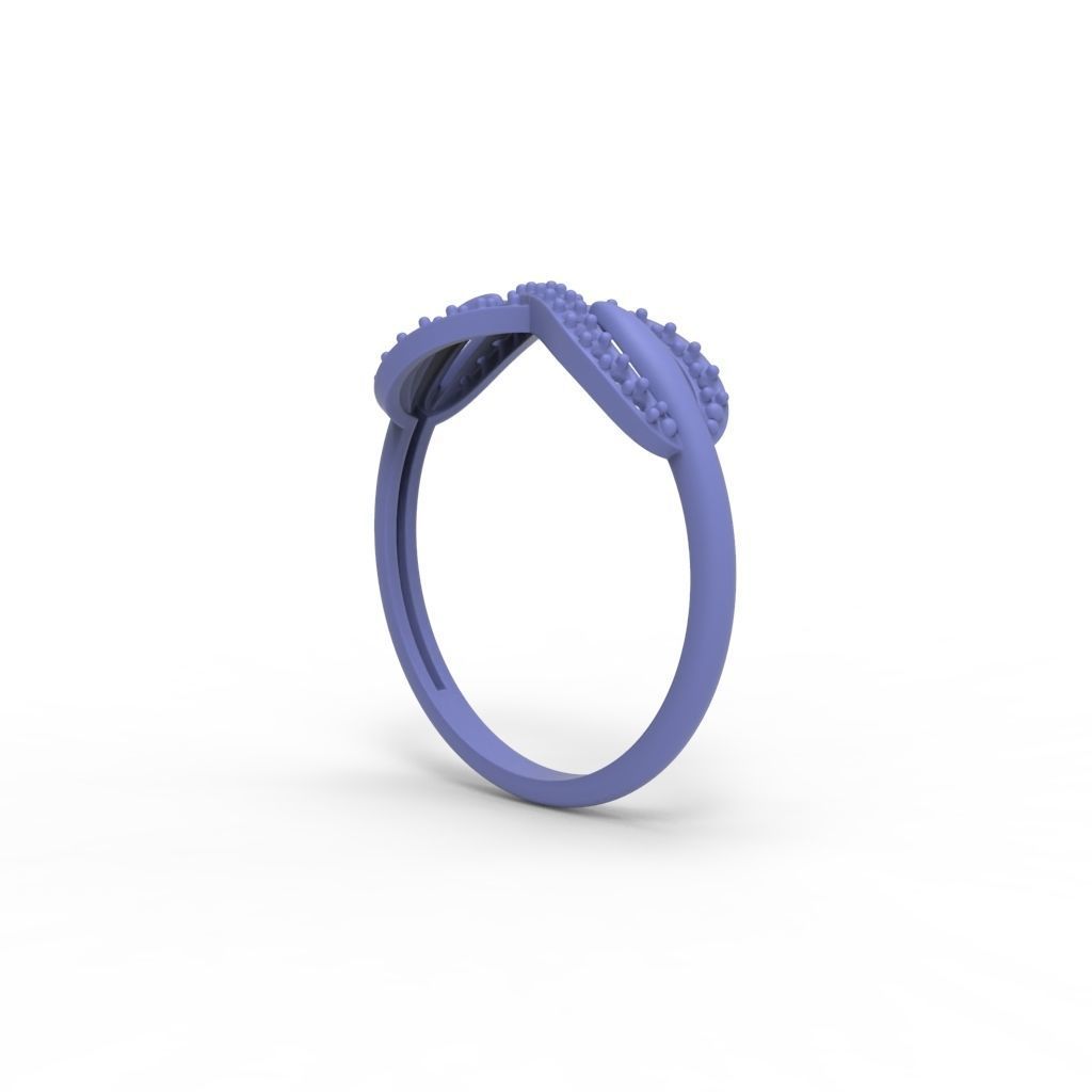 Women Diamond ring infinity 3dm stl vintage 3D print model_14