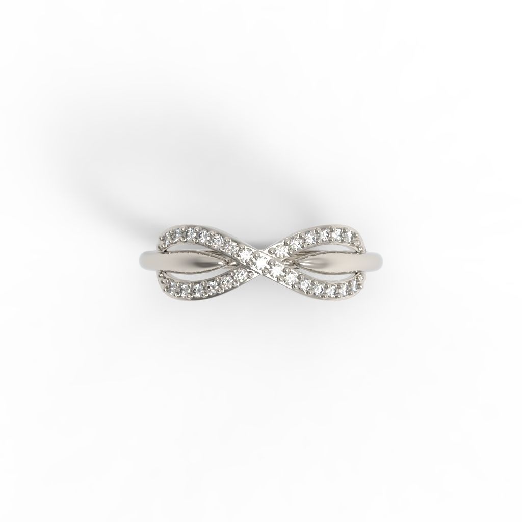 Women Diamond ring infinity 3dm stl vintage 3D print model_8
