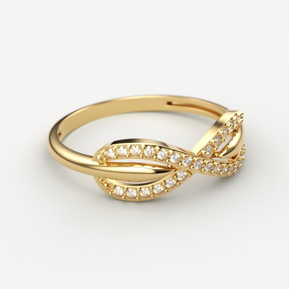 Women Diamond ring infinity 3dm stl vintage 3D print model_1