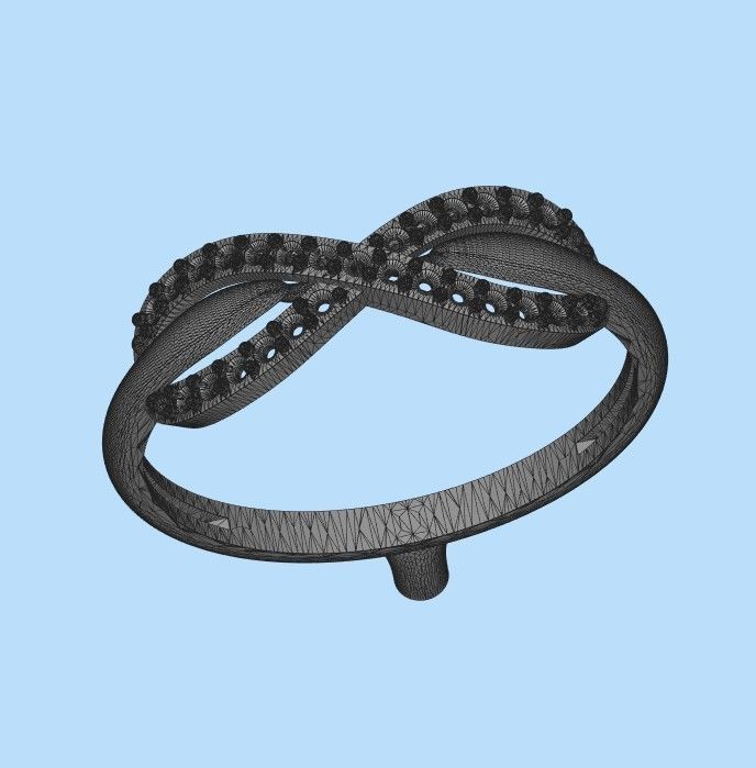 Women Diamond ring infinity 3dm stl vintage 3D print model_29