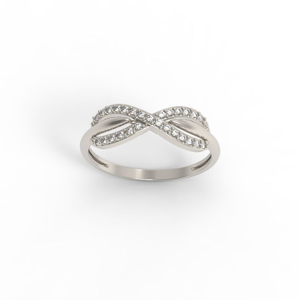 Women Diamond ring infinity 3dm stl vintage 3D print model_7