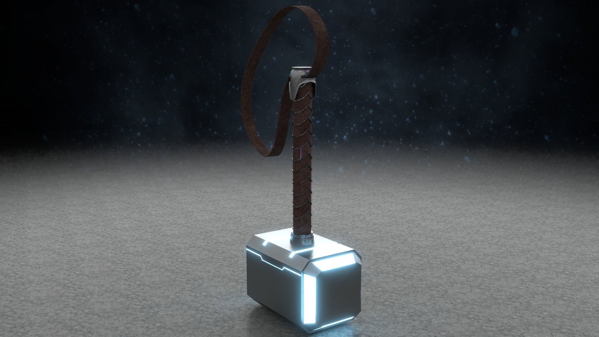 Low poly Thor Hammer Low-poly 3D model_3