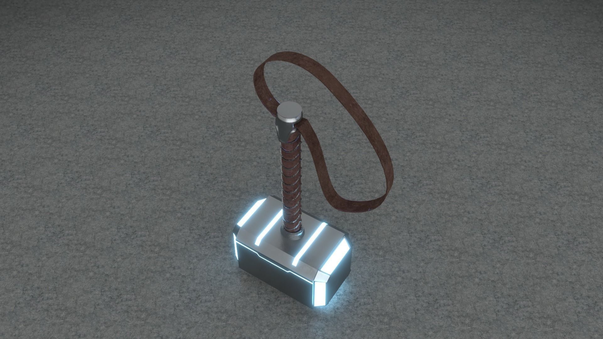 Low poly Thor Hammer Low-poly 3D model_2
