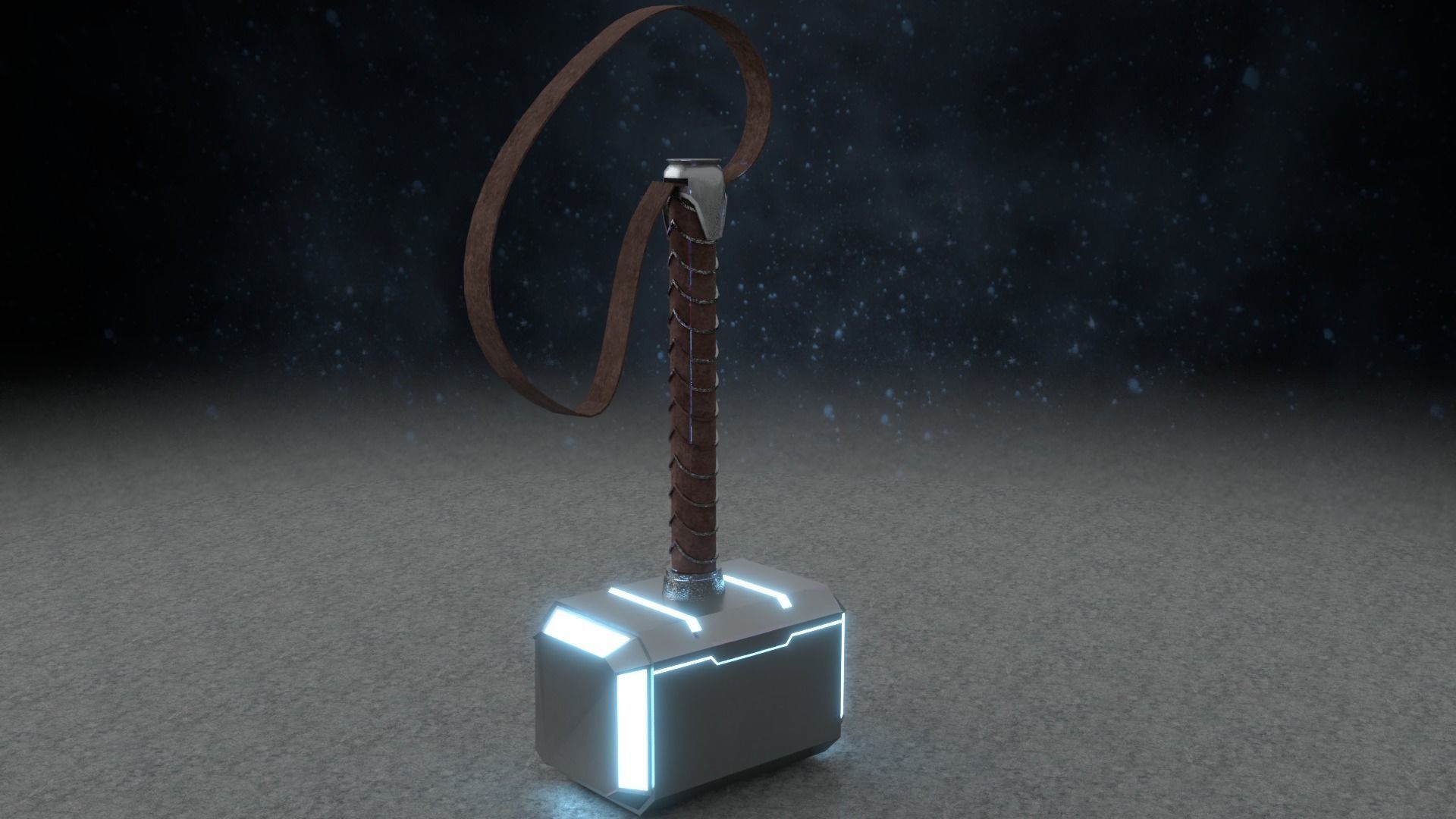 Low poly Thor Hammer Low-poly 3D model_4