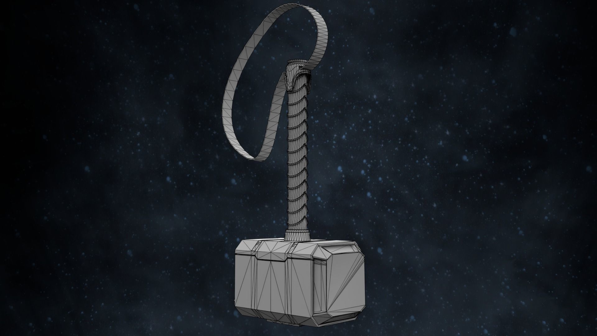 Low poly Thor Hammer Low-poly 3D model_9