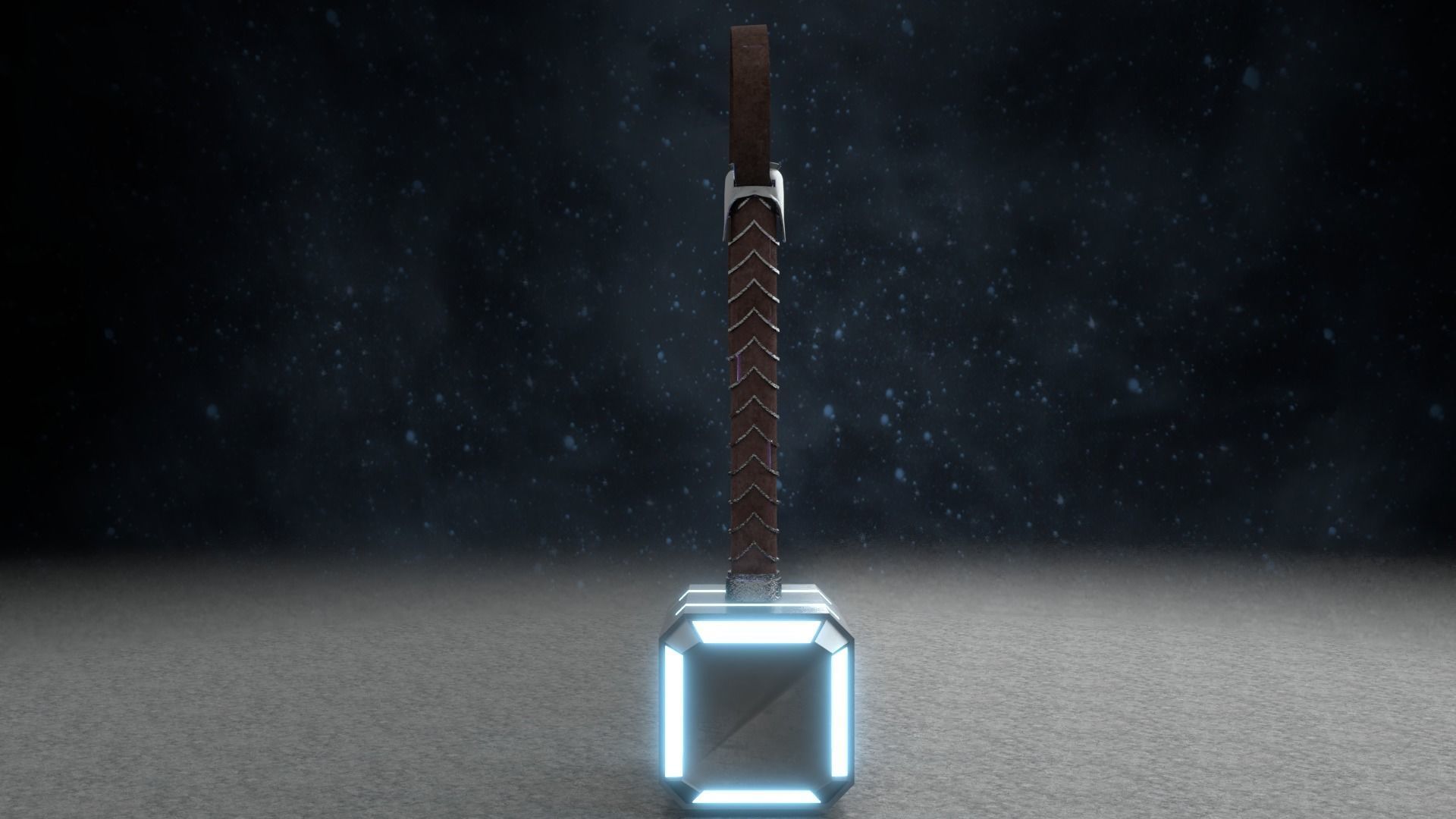 Low poly Thor Hammer Low-poly 3D model_6