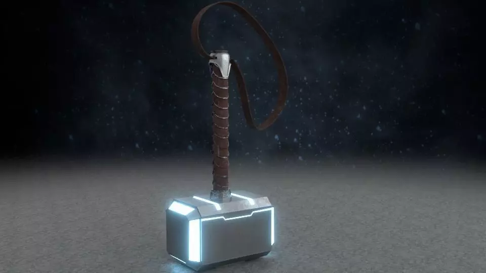 Low poly Thor Hammer Low-poly 3D model_0