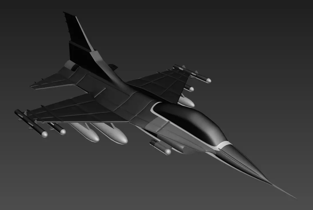 Airplane fighter jet flying in sky Free 3D model