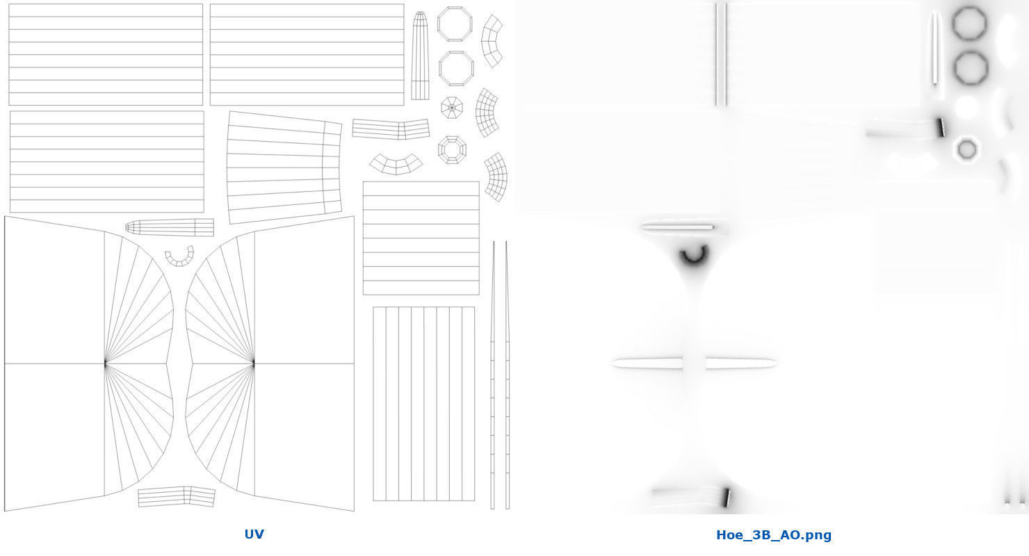 Hoe 3B Low-poly 3D model_8