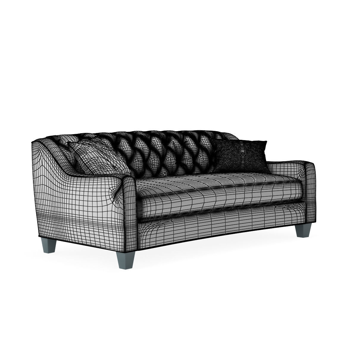 Home Decorators Collection Riemann Smoke Polyester Sofa 3D model_3