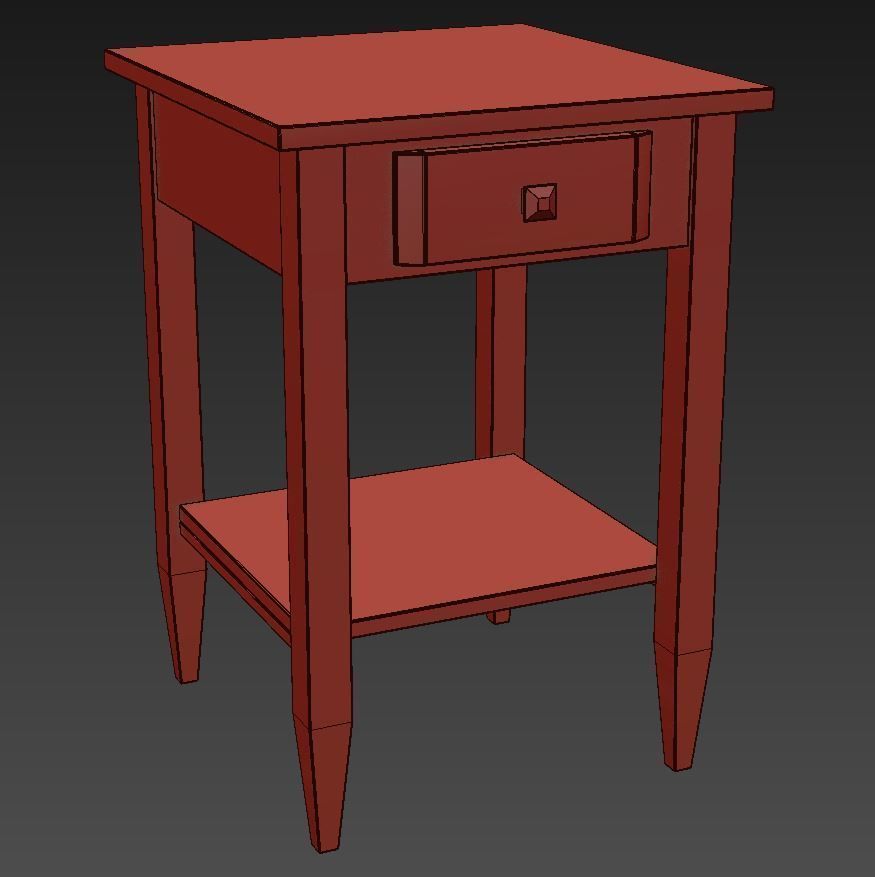 Winsome Wood Richmond Walnut End Table 3D model_4