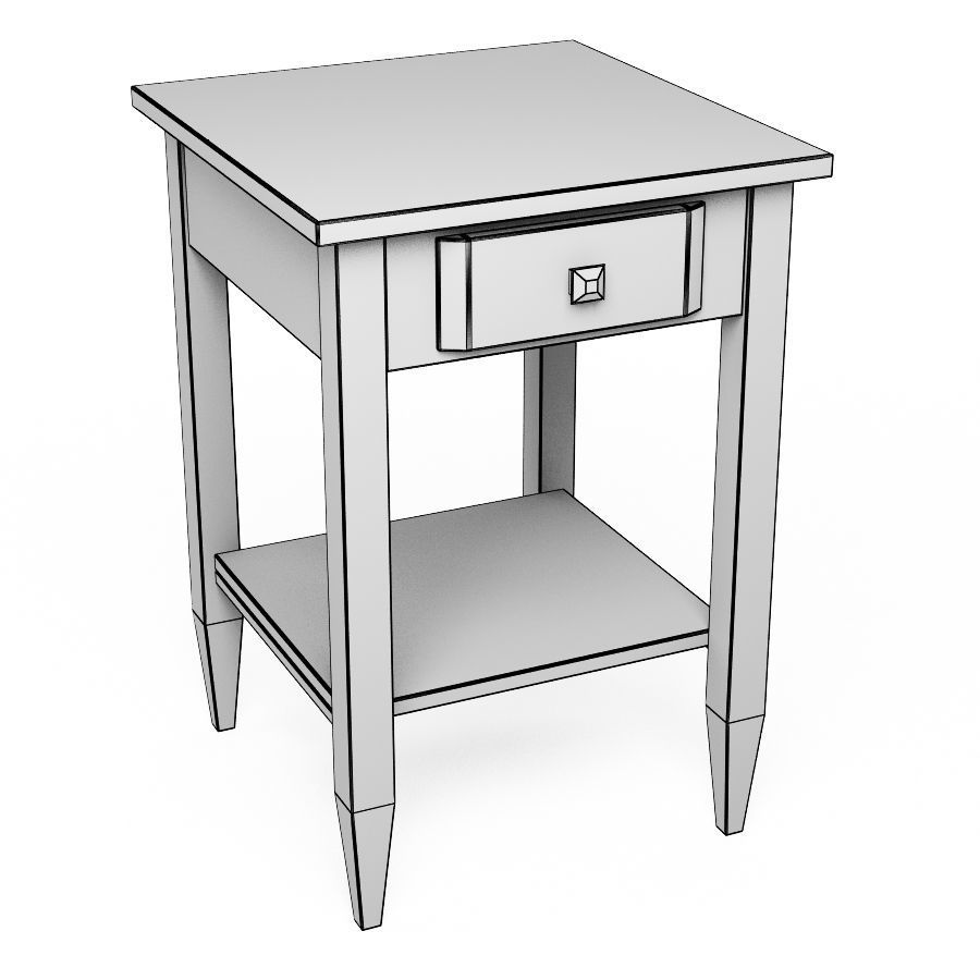 Winsome Wood Richmond Walnut End Table 3D model_2