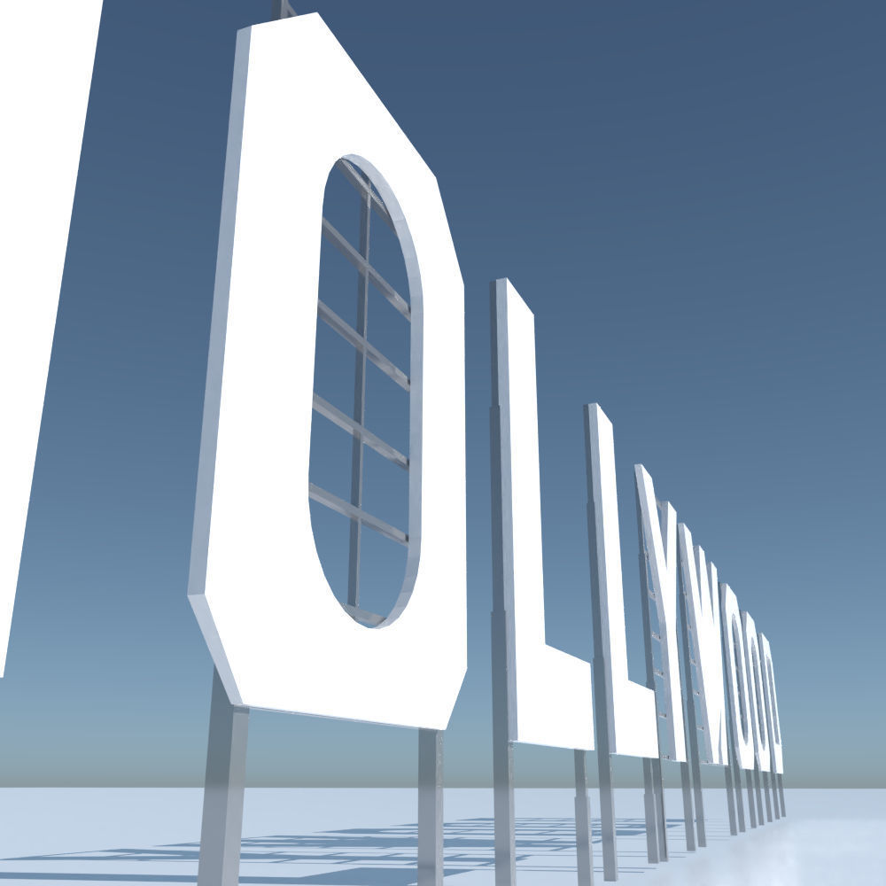Hollywood Sign Low poly Low-poly 3D model_1