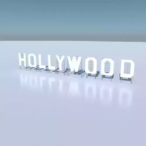 Hollywood Sign Low poly Low-poly 3D model
