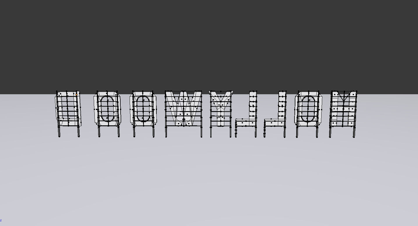 Hollywood Sign Low poly Low-poly 3D model_5