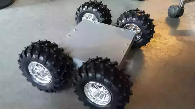 Printable robot 4 wheel arduino robot for terrain and project  3D print model