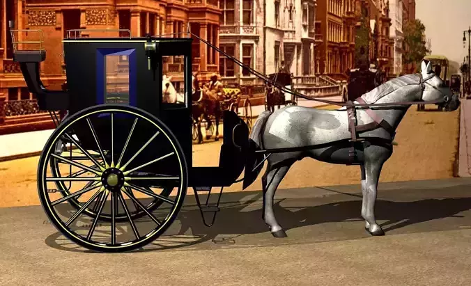 Hansom cab 1886 3D model